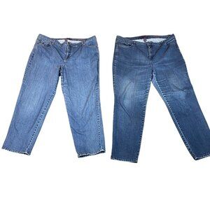 Bundle of 2 Pairs of Gloria Vanderbilt Amanda Plus Sz 20W Blue Jeans #312Q